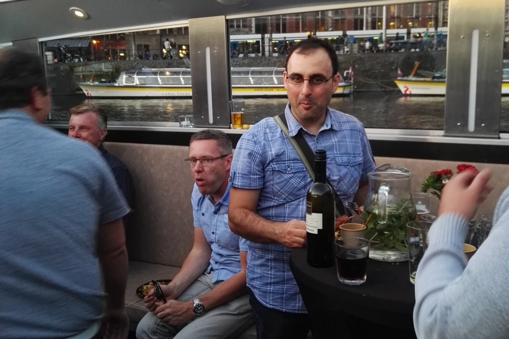 Bedrijfsuitje op Staets 1 boot Amsterdam