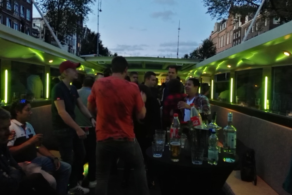 Bedrijfsuitje op Staets 1 boot Amsterdam