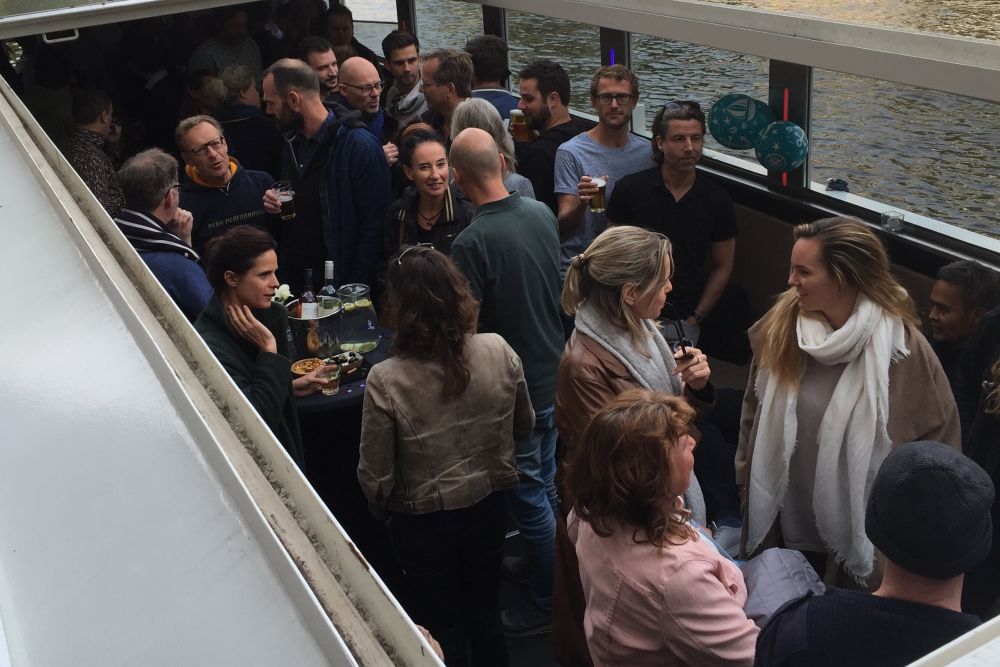 Bedrijfsuitje op Staets 1 boot Amsterdam