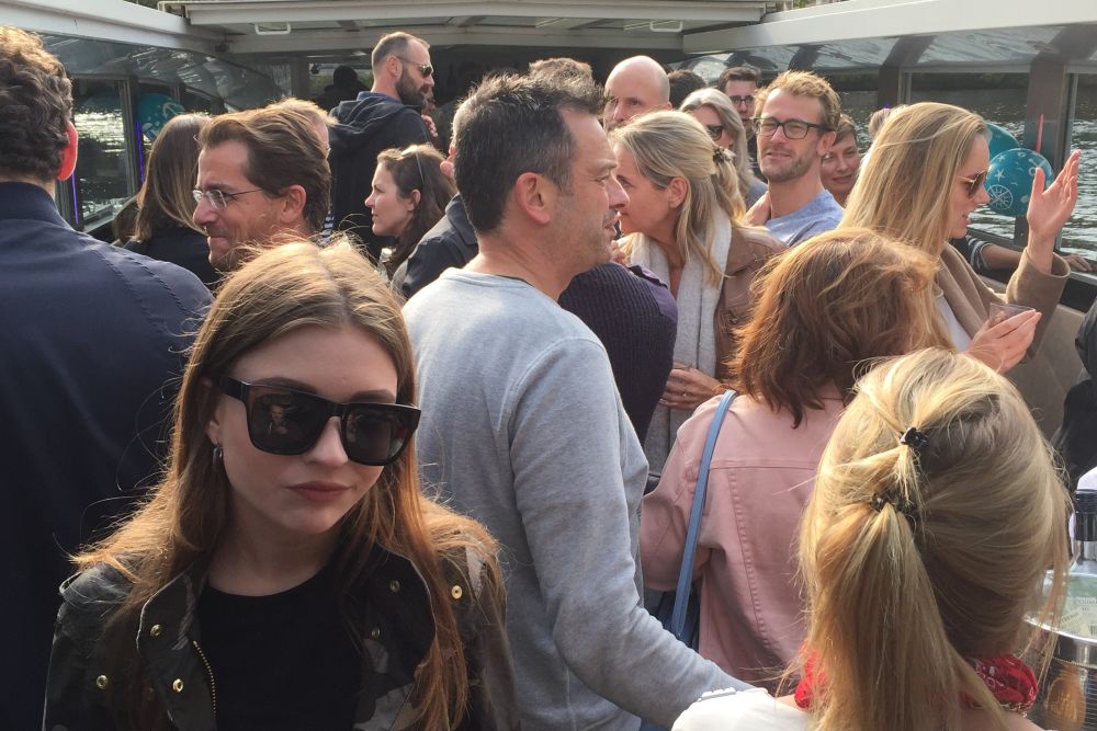 Bedrijfsuitje op Staets 1 boot Amsterdam